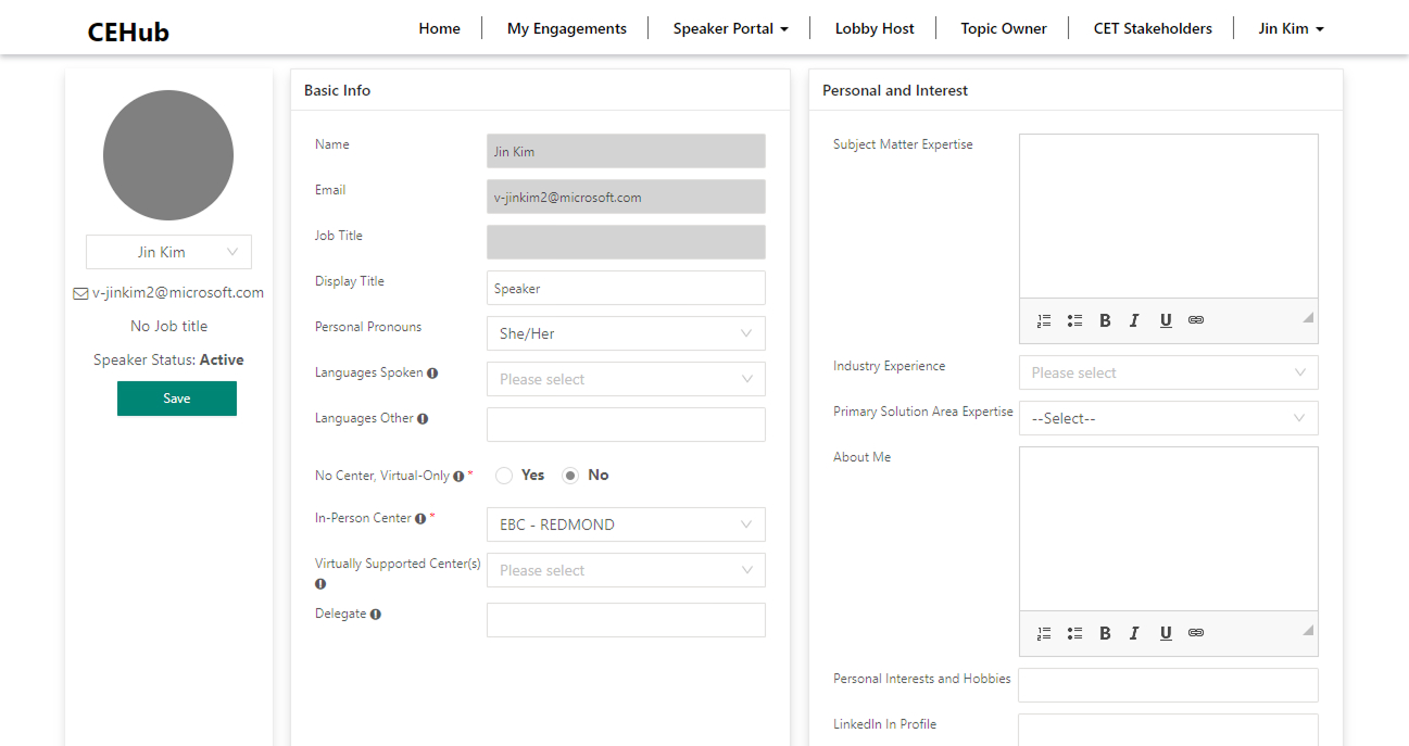 Service blueprint — 5 roles, 1 engagement